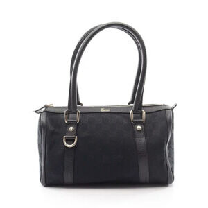 Gucci Abbey GG Canvas Handbag Leather Black